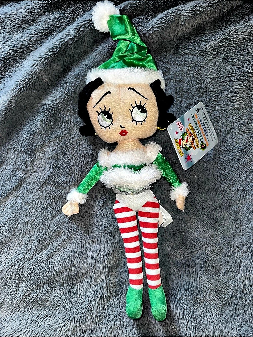 Kellytoy Betty Boop Elf Christmas Plush Doll Green & Red NWT